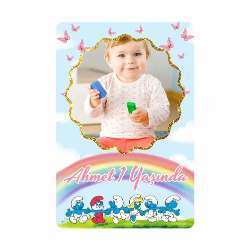 Şirinler Temalı Doğum Günü Afişi